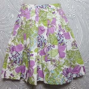 Floral print pleated skirt
